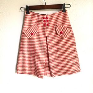 Vintage > 60’s Hippie Red and White Check Gingham Mini Skirt > 2